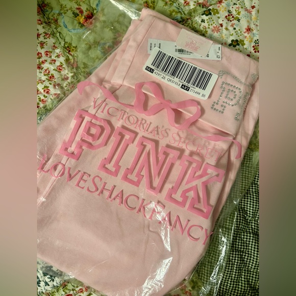 PINK x LoveShackFancy Cotton Foldover Flare Leggings - Picture 5 of 5